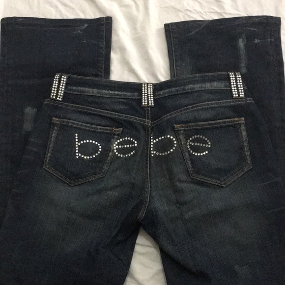 bebe Denim - Dark stone washed Bebe jeans w/bling